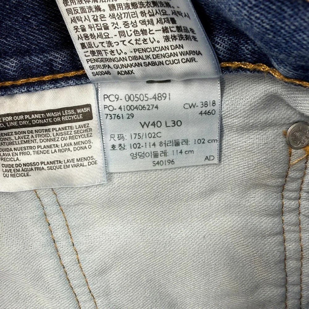 Levis 505 Regular Fit Mens Jeans‎ Blue Straight Leg Denim 40x30